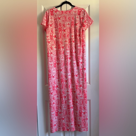 NWT Lilly Pulitzer Etta Short Sleeve Maxi Dress in Mizner Red Seaside Harbour XL - Picture 3 of 4